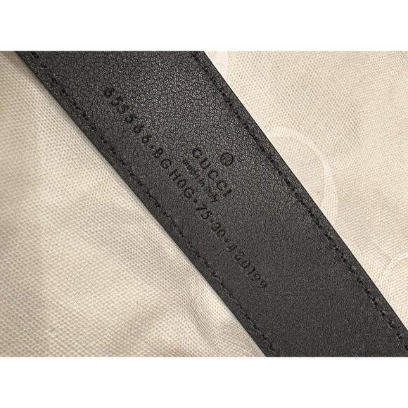 Gucci Selleria G-Buckle Women\'s Leather Belt Black 75/30 IT 655566 NWT main image 4